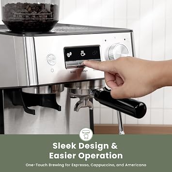 Gevi (2026 Upgrade 20 Bar Espresso Machine with Grinder & Milk Frother, Professional Coffee Maker for Home, Cappuccino & Latte, Removable Water Tank, Steam Wand