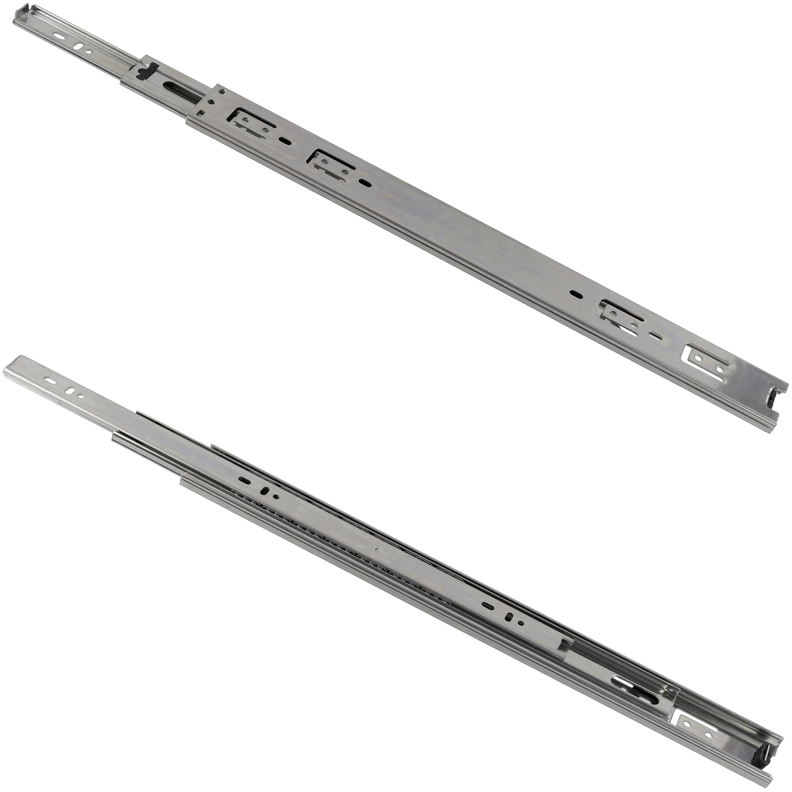 AERZETIX - C41008n – Set of Telescopic Guides/Slides with Ball Bearings 450 mm x 45 mm – Maximum Load 45 kg – Guide Rail – Steel – for Cupboard Drawer Dresser Cupboard