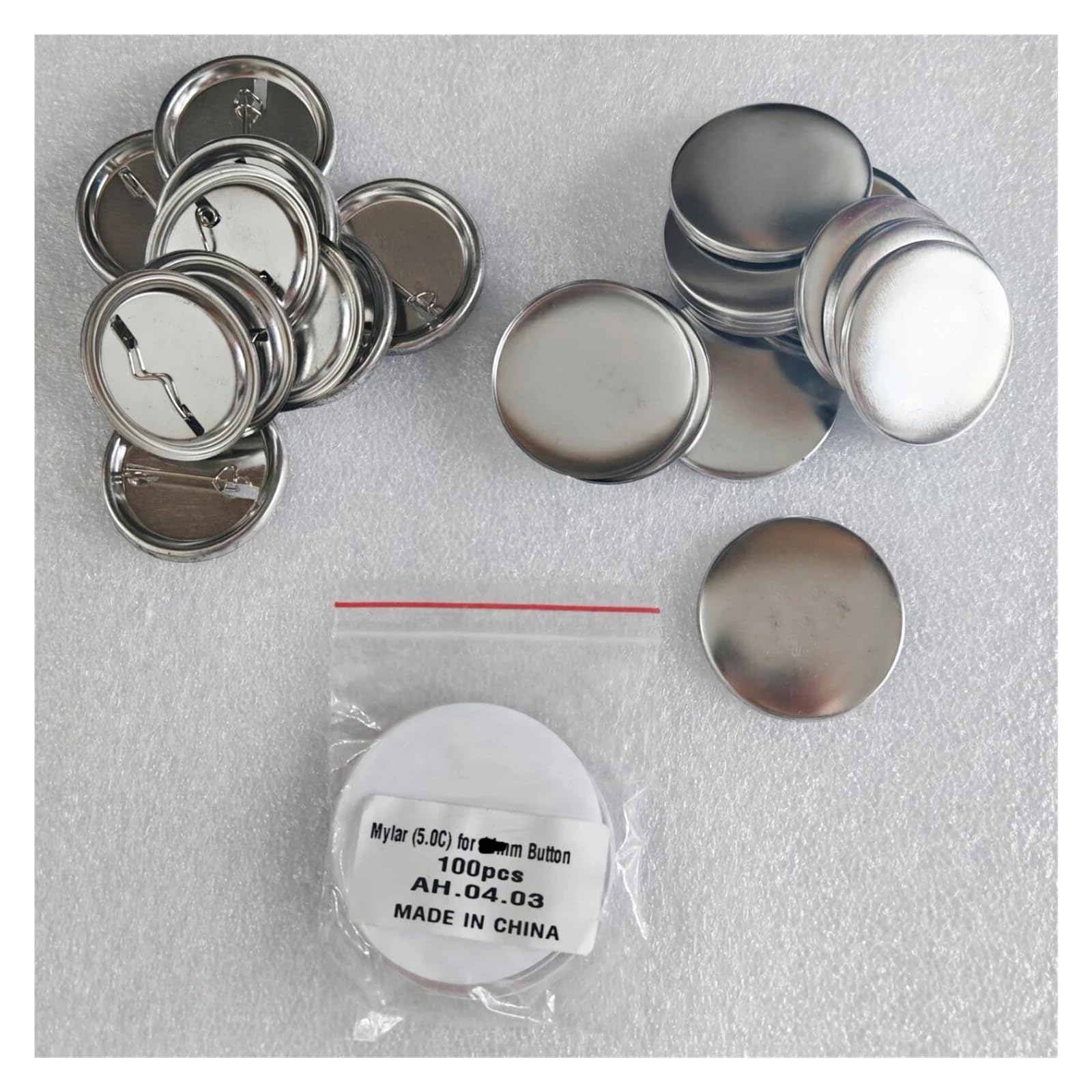 100 szt. pustych części do maszyny do produkcji guzików z przypinkami, materiały 25 mm, materiał do maszyny do produkcji guzików DIY, część do spersonalizowanego rękodzieła