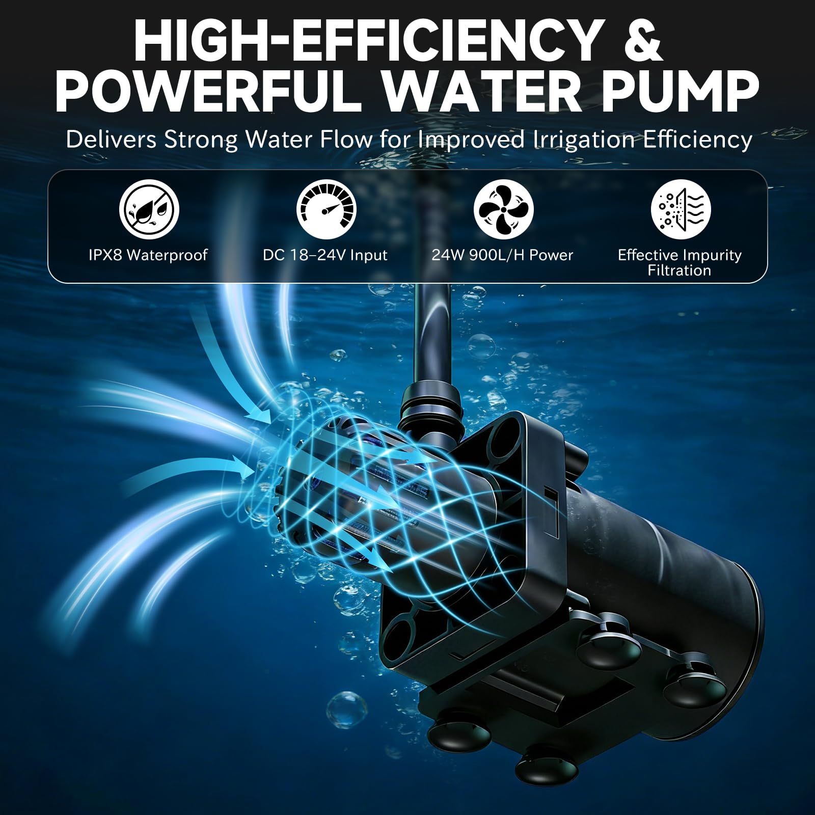 Impianto di irrigazione delle Piante, Kit irrigazione a Goccia con 50L Secchio pieghevole, Pompa dell’acqua da 25W, 8 ugelli a goccia, impianto irrigazione Balcone terrazzo Giardino