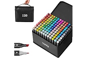 Alchilalart Alcohol Markers Set: 120 Vibrant Hues for Precision Drawing and Creative Expression