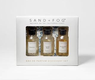 Sand + Fog Perfume Oil Rollers Discovery Set, 3 Fragrances, Innocence, Vanilla Musk, Marshmallow Skies, 0.25 fl oz Each
