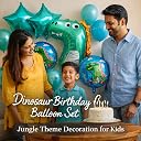 Propsicle Dinosaur Birthday Balloons for Boys, Pack of 5 - Jungle Jurassic Theme Kids Party Décor, Photo Backdrop for Prince Birthday gallery image