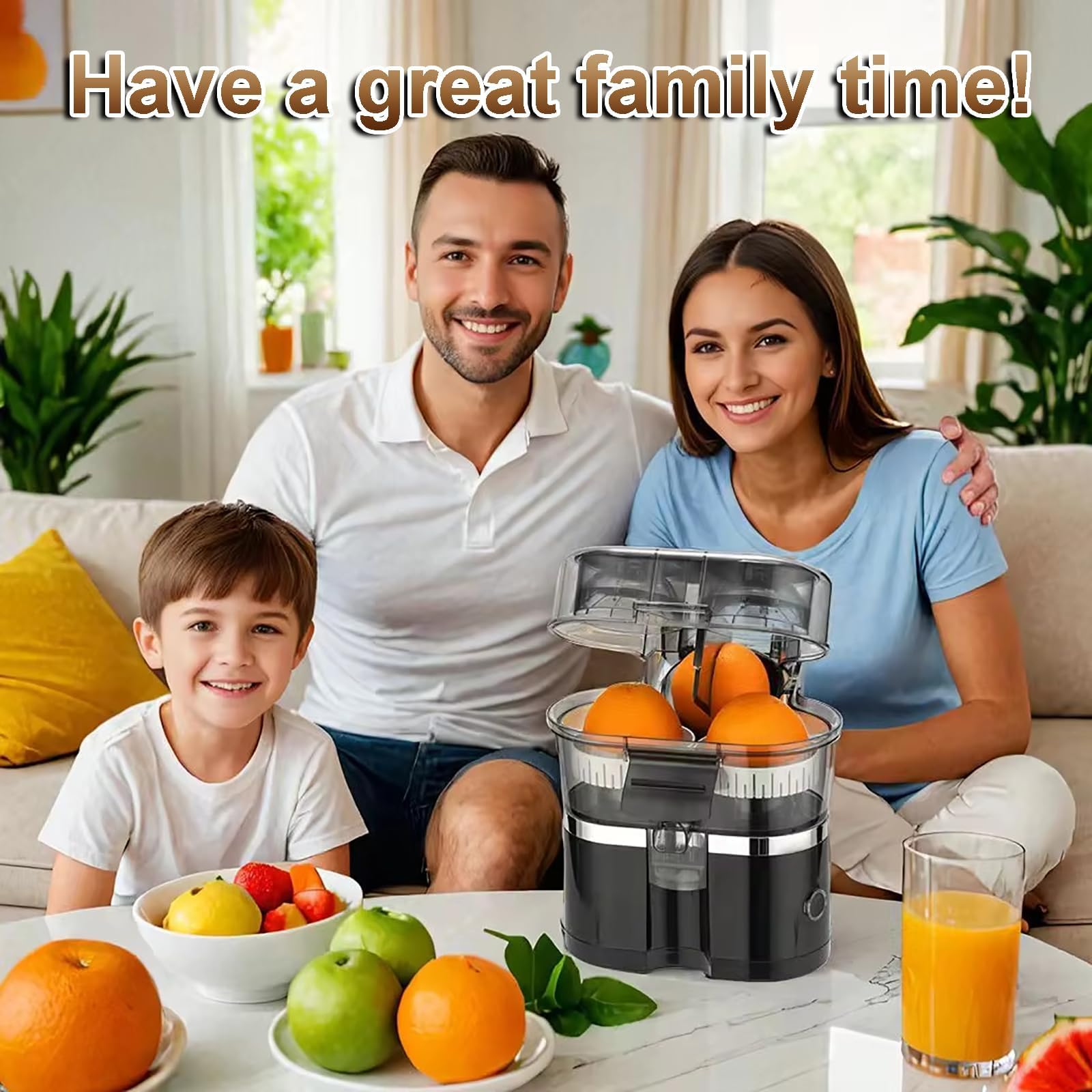 Exprimidor Eléctrico de 100 W, Exprimidor de Naranjas de Doble Cabezal de 500 Ml con Función Antigoteo, Exprimidor Portátil con Motor Potente de 18000 Rpm, Para Limón, Pomelo black