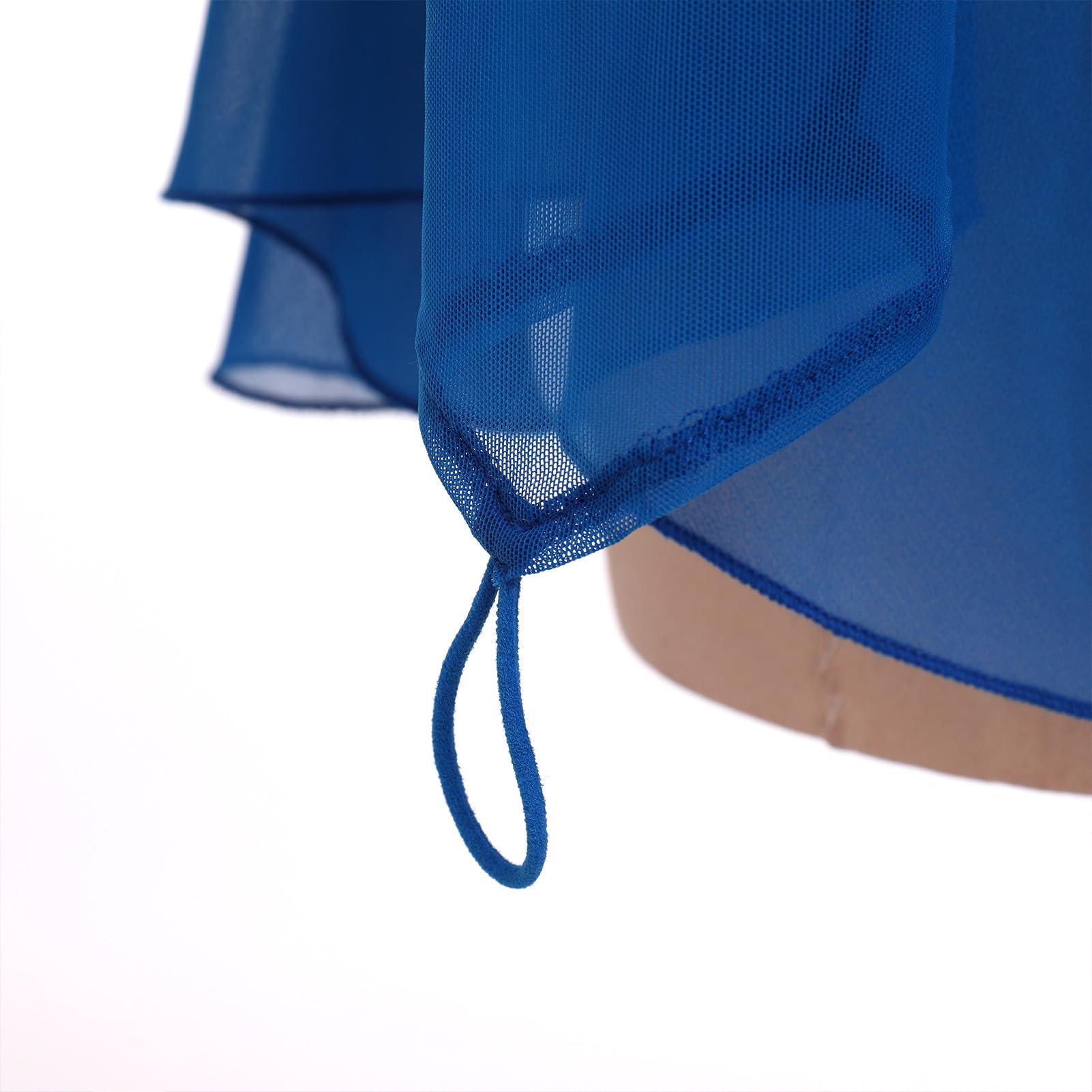 Odasod Eiskunstlaufkleid für Damen, Strass-Stickerei, Netzstoff, langärmelig, Gymnastikanzug, Wettkampf, Übung
