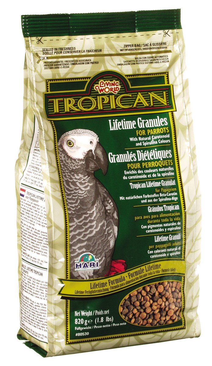 Tropican Lifetime Parrot Granules Mix/Food, 820 g