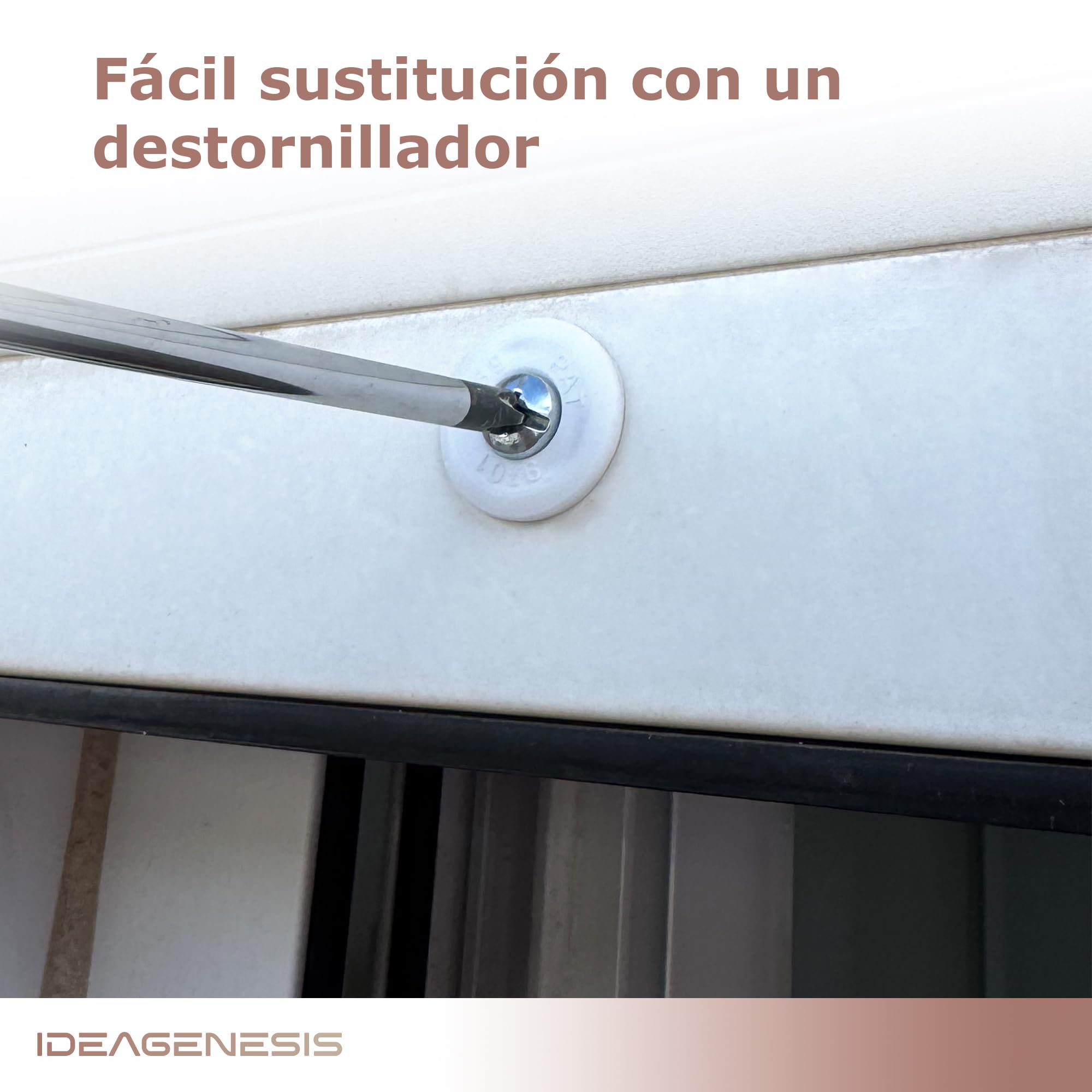 IdeaGenesis - 40 mm Roller Blind Stops Made of PVC, Includes everything you need for mounting Washers and Screws. (12, Ivory) - Image 4
