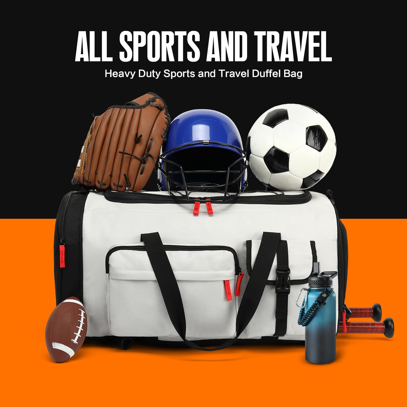 TUGUAN Borsone da baseball e softball di grande capacità con scomparto per scarpe, zaino portatile per adulti, allenatori e squadre, capacità 65 l, per attrezzatura e attrezzatura