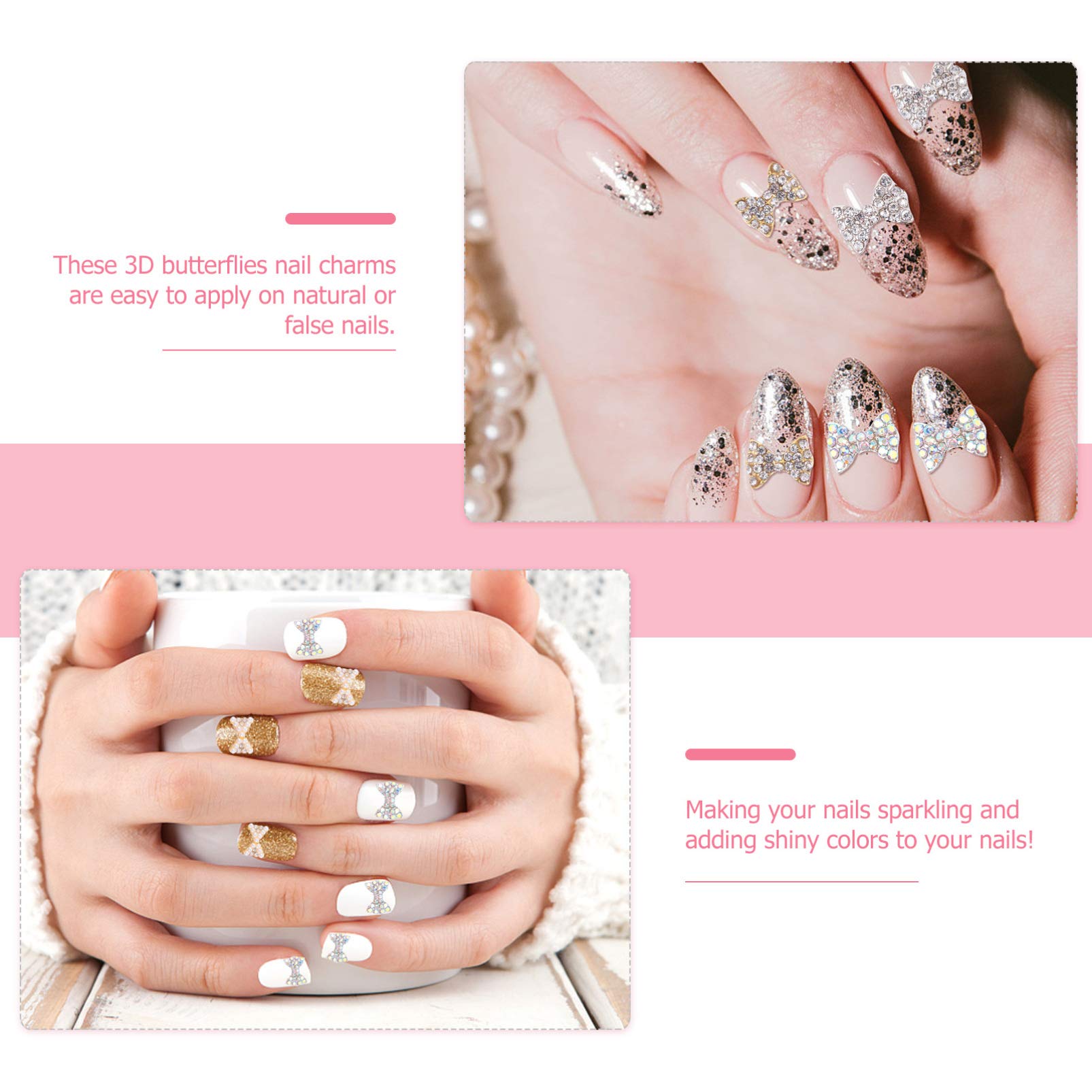 FRCOLOR 2 Ensembles Bijoux En Diamant Pour Les Ongles Accessoires Boucle Décoration Ongles 3d Trousse Strass Perlés Ongles Goth Vernis À Ongles Métal 50 Pièces * 2