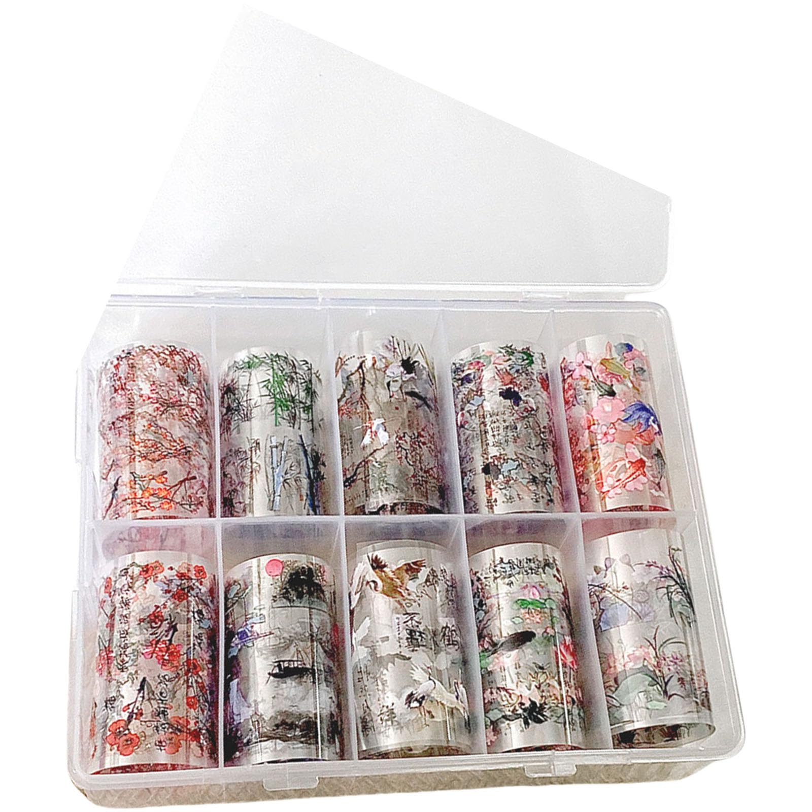 KASFDBMO Flower Nails Art Foil Transfer Stickers Decals Floral Designs Acrylic Nails Supplies for Fingernails Toenails Decoration Flower Nail Foil