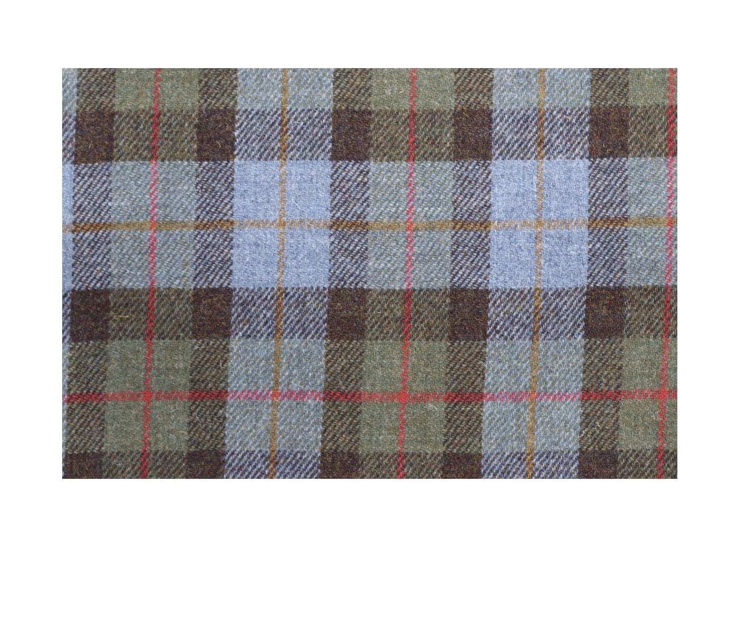 Traditioneller Harris-Tweed-Stoff in Blau und Grün, MacLeod-Schottenkaro, reine Wolle, mit Echtheitsetiketten (100cm X 150cm)
