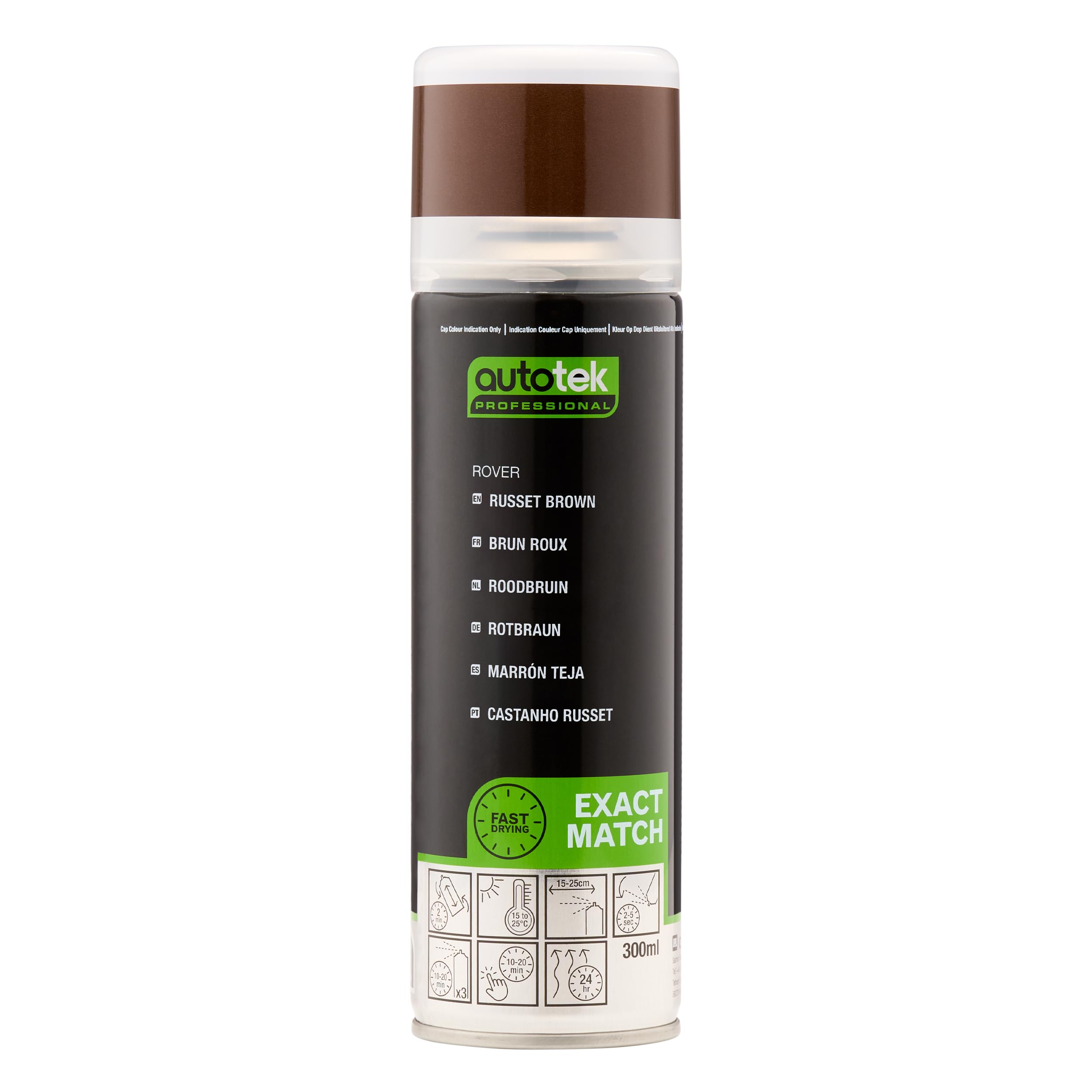 AutoTek Professional Exact Match Car Spray Paint, Landrover Russet Brown Aerosol Spray, 300 ml
