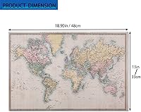 Vista 2 de Vintage World Map Educational Placemats Set of 4, Washable Place Mats for Kitchen Dining Table Non Slip Heat Resistant Table Mats Placemat for