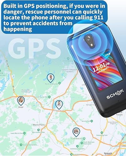 Miniatura 7 de Schok 4G Flip Phone Unlocked, 3.2" Dual Screen Flip Phones for Seniors & Kids, Basic Phone for TravelAT&TT-Mobile Compatible, Big Button,
