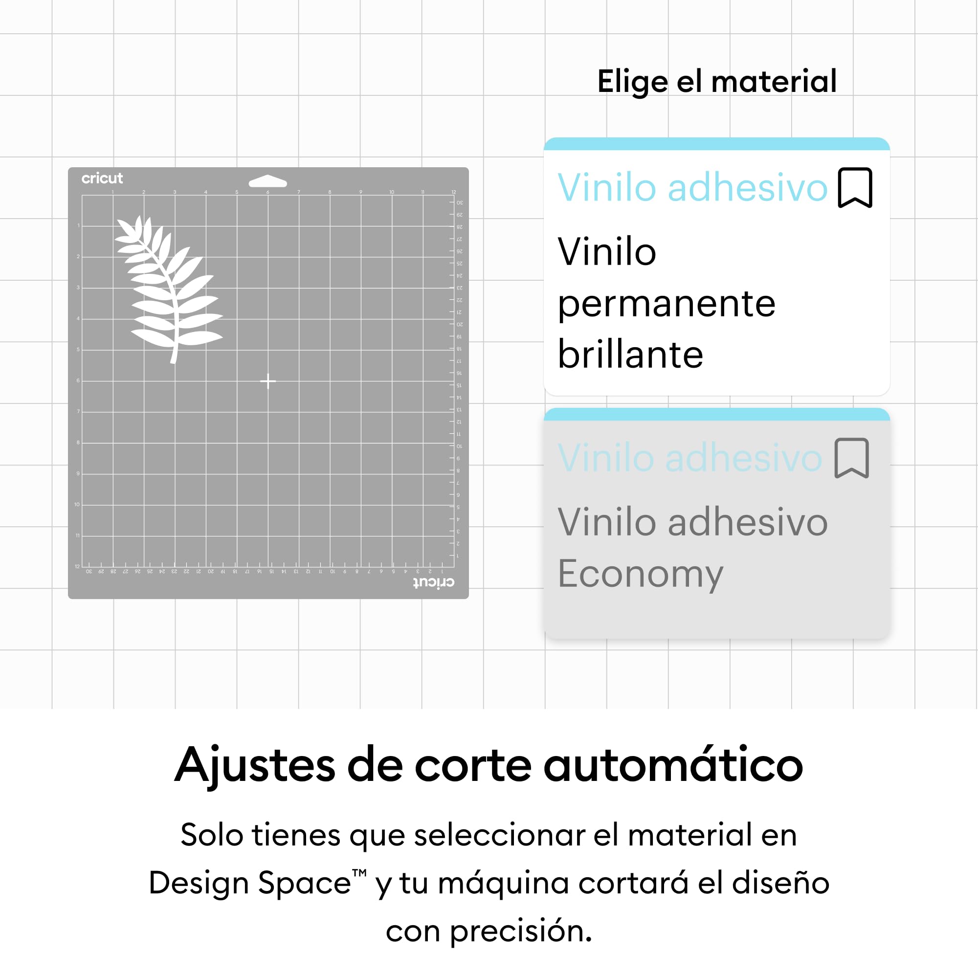 Cricut Muestreador permanente de vinilo prémium de 30 x 30 cm, 6 hojas (brillante)