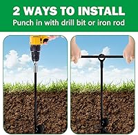 Vista 5 de Anclajes de tierra, estacas de tienda de campaña resistentes, kit de anclaje para trampolín, triple hélice, gancho de anclaje resistente