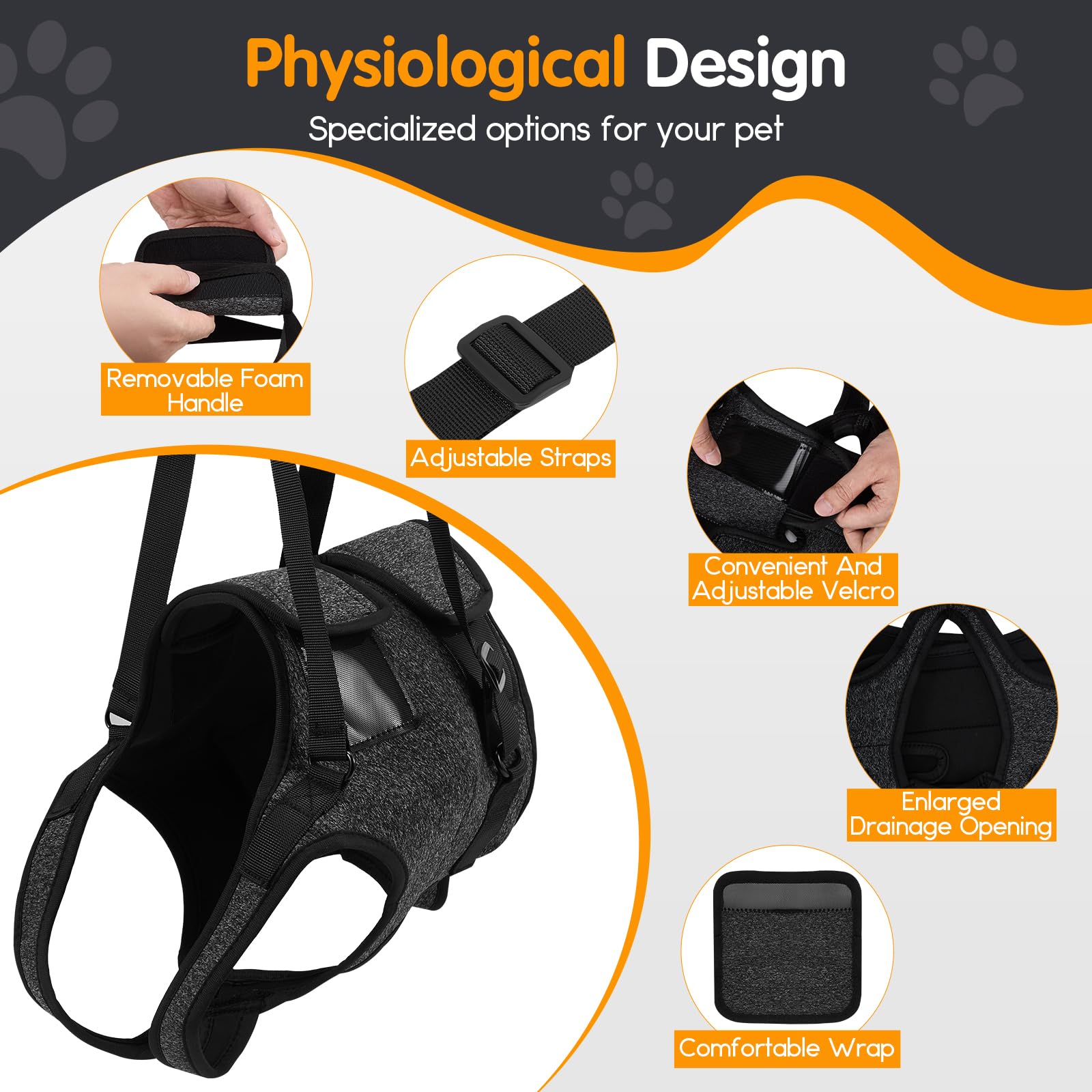 Dog Lifting Harness for Back Legs Support,Adjustable Hind Leg Sling for Large Medium Dogs,Dog Support Harness for Back Legs,Mobility Aid for Elderly Disabled Pets,Walking Stair Climbing Assistance(L) - Image 2