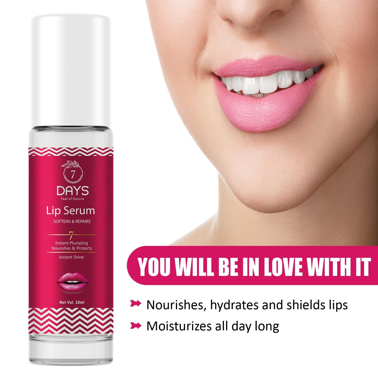 VIVA Lip Ser*um with ro*ll-on for Visibly Plump Lips | Hydrating Lip serum for dark lips |10 ml