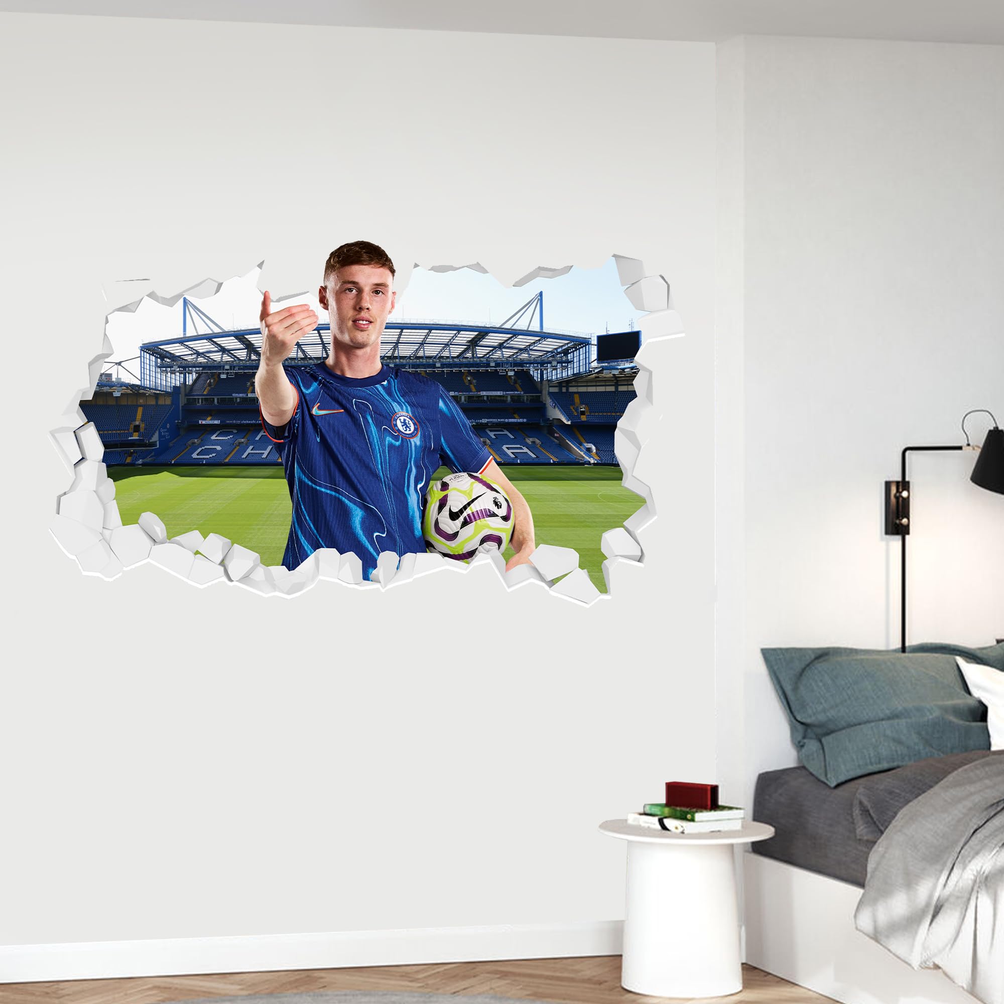 Themed Blue Chelsea Wall Sticker - Palmer 24/25 Broken Wall (60Cm Width X 35Cm Height)