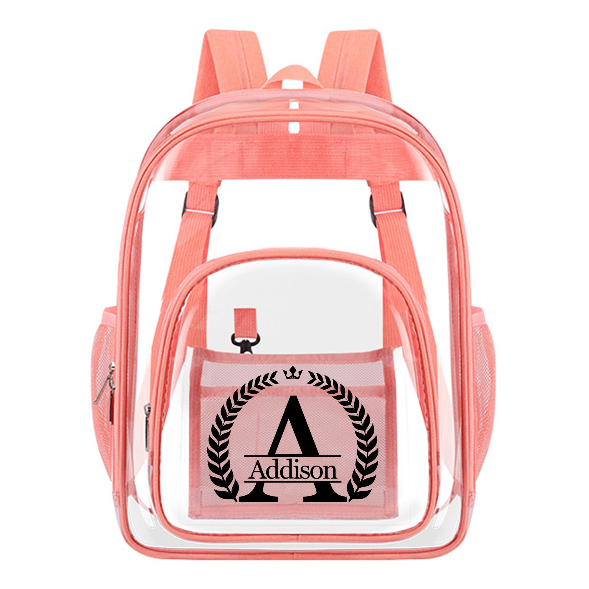 Personalized Clear Backpack with Name Custom Clear Bookbag Customized Any Text PVC Heavy Duty Transparent Backpack, Gifts