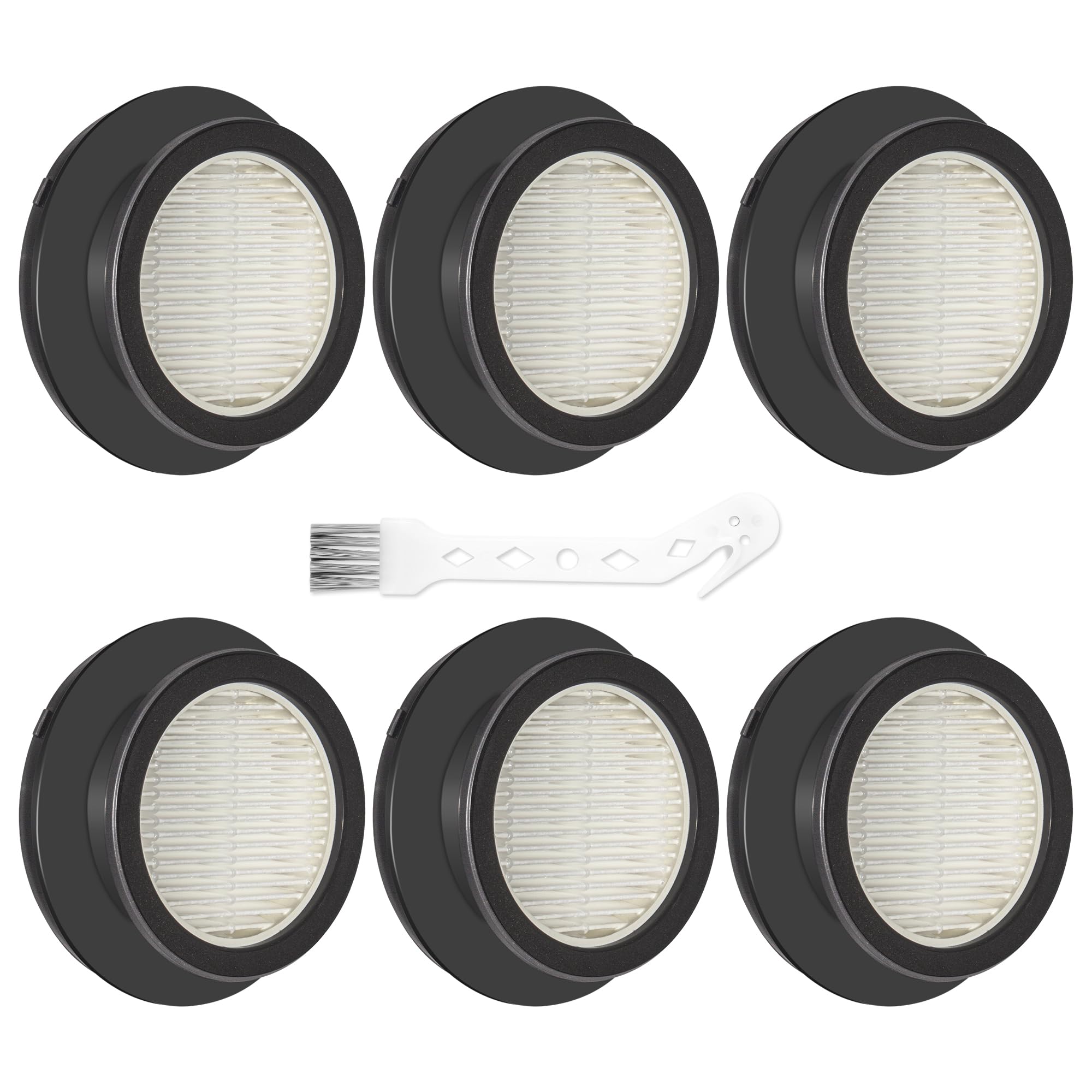 Photo 1 of 6 Pack X7A HEPA Filter Replacements Compatible with SunSare X7A-US Cordless Stick Vacuum Cleaner with Touch Screen and SunSare X7A Handheld Vacuum Cleaners for Home, 6 HEPA Filters, 1 Cleaning Brush