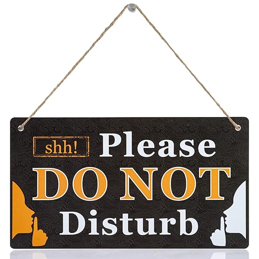 PSLER 1 Pack Do Not Disturb Door Hanger Sign Funny, Meeting in Progress Door Sign Ideal for Therapy, Sleeping, Session in Progress, Spa Treatment, 11.02x6.1inches PVC Hanging Sign.