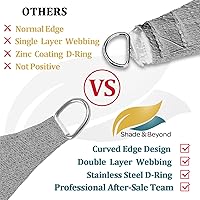 Vista 4 de Shade&Beyond Velas de Sombra Solar de 12'x16' Toldo Curvo Rectangular Gris Claro 185GSM Vela de Sombra Permeable para Patio Terraza Jardín Patio