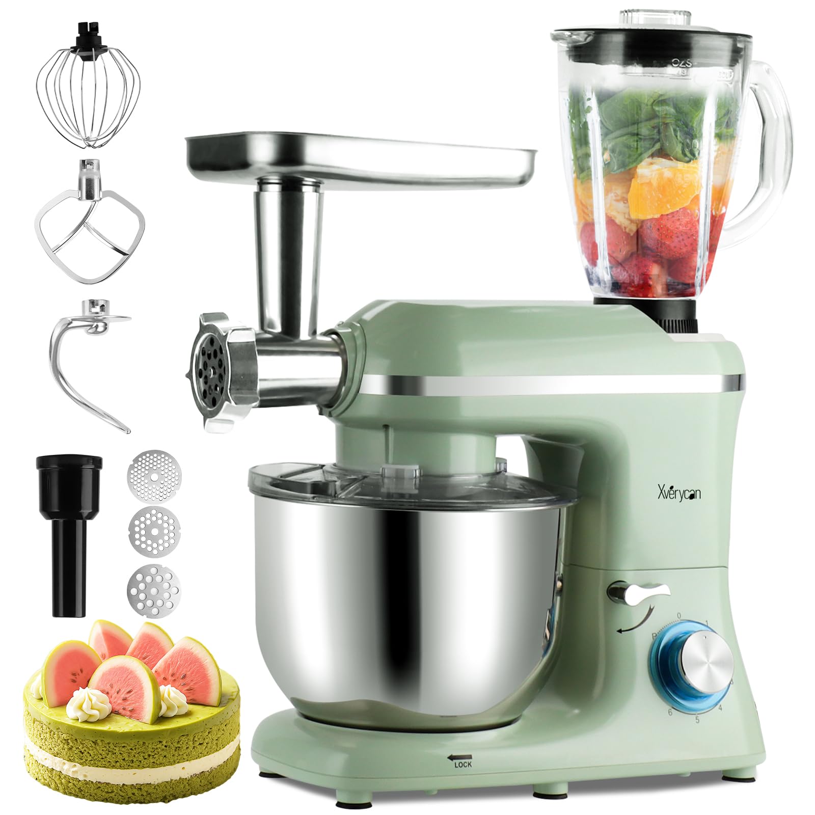 Xverycan 卓上ミキサー 8L 6段階スピード Amazon | Xverycan スタンドミキサー 卓上ミキサー 8L大容量 3
