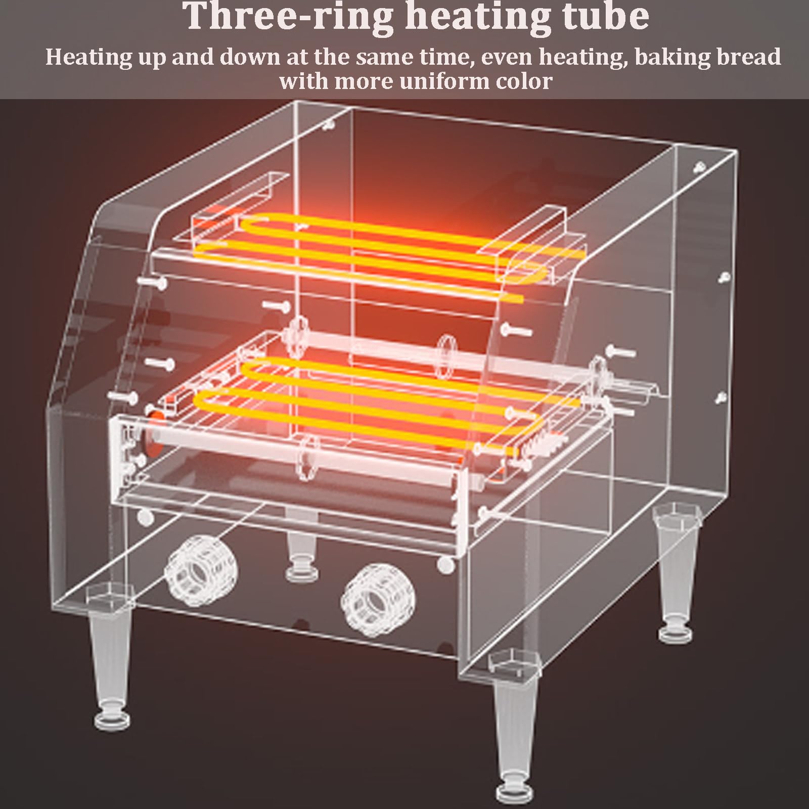 Tostapane Heavy Duty Industrial Conveyor Tostapane Forno Elettrico In Acciaio Inox Con Doppio Tubo Riscaldante Regolazioni A 7 Velocità Per Bagel, Croissant, Ristorante,Large