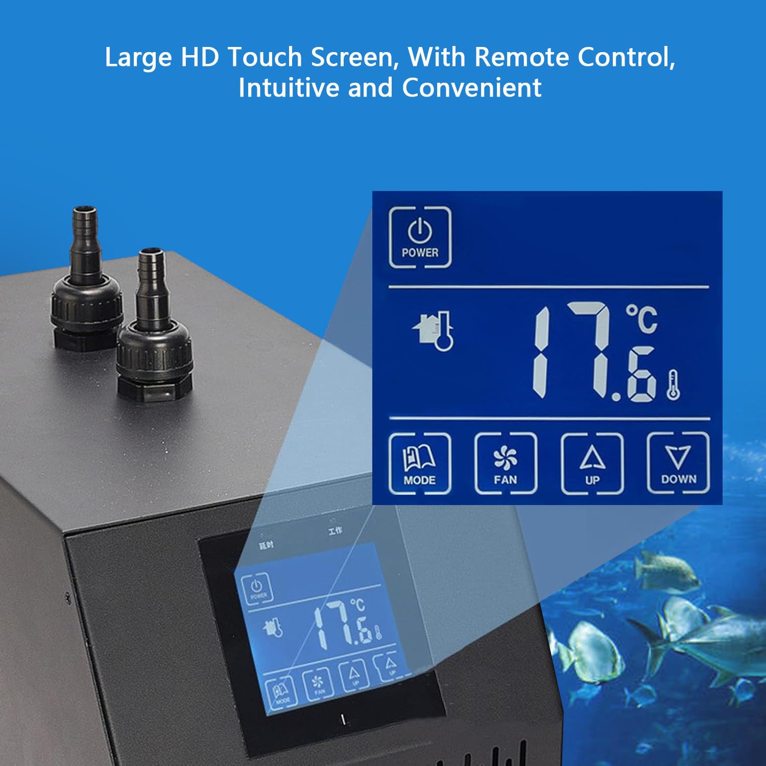 Refroidisseur D'aquarium, Refroidisseur d'eau D'aquarium 42Gal 1/10HP, Compresseur De Réfrigération De Refroidisseur d'eau Silencieux, pour Hydroponique, Récif De Corail