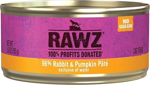 Rawz Alimento húmedo natural para gatos enlatado de alta calidad, hecho con ingredientes de carne real, sin BPA ni encías, latas de 5.5 onzas, 24