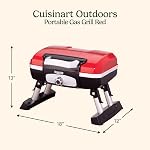 Cuisinart Petit Gourmet Portable Tabletop Gas Grill, Foldaway Legs, Red (CGG-180TC)