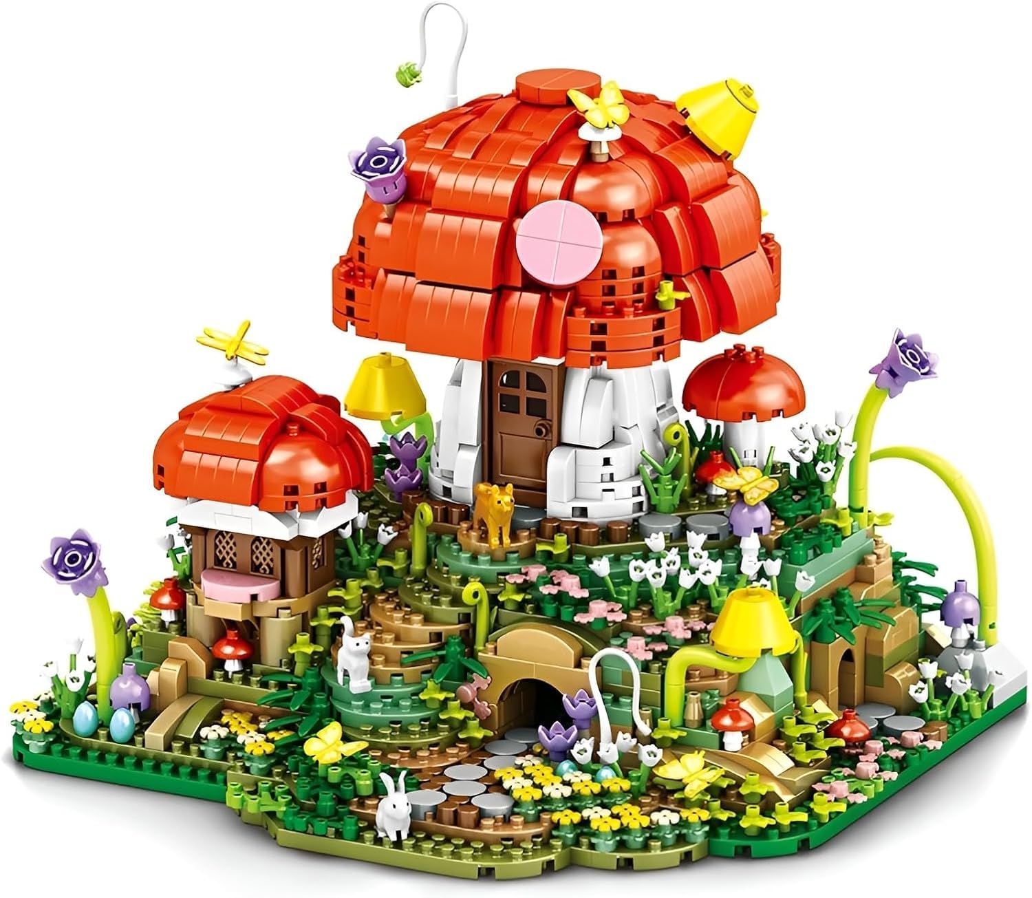 Pilz Room House Mini Bloques de Construcción, 2798 Piezas Creativo Seta Casa Árbol Casa Micro Bloques de Sujeción, Oficina Hogar Ideas Decoración Arquitectónica, Regalo para Adultos y
