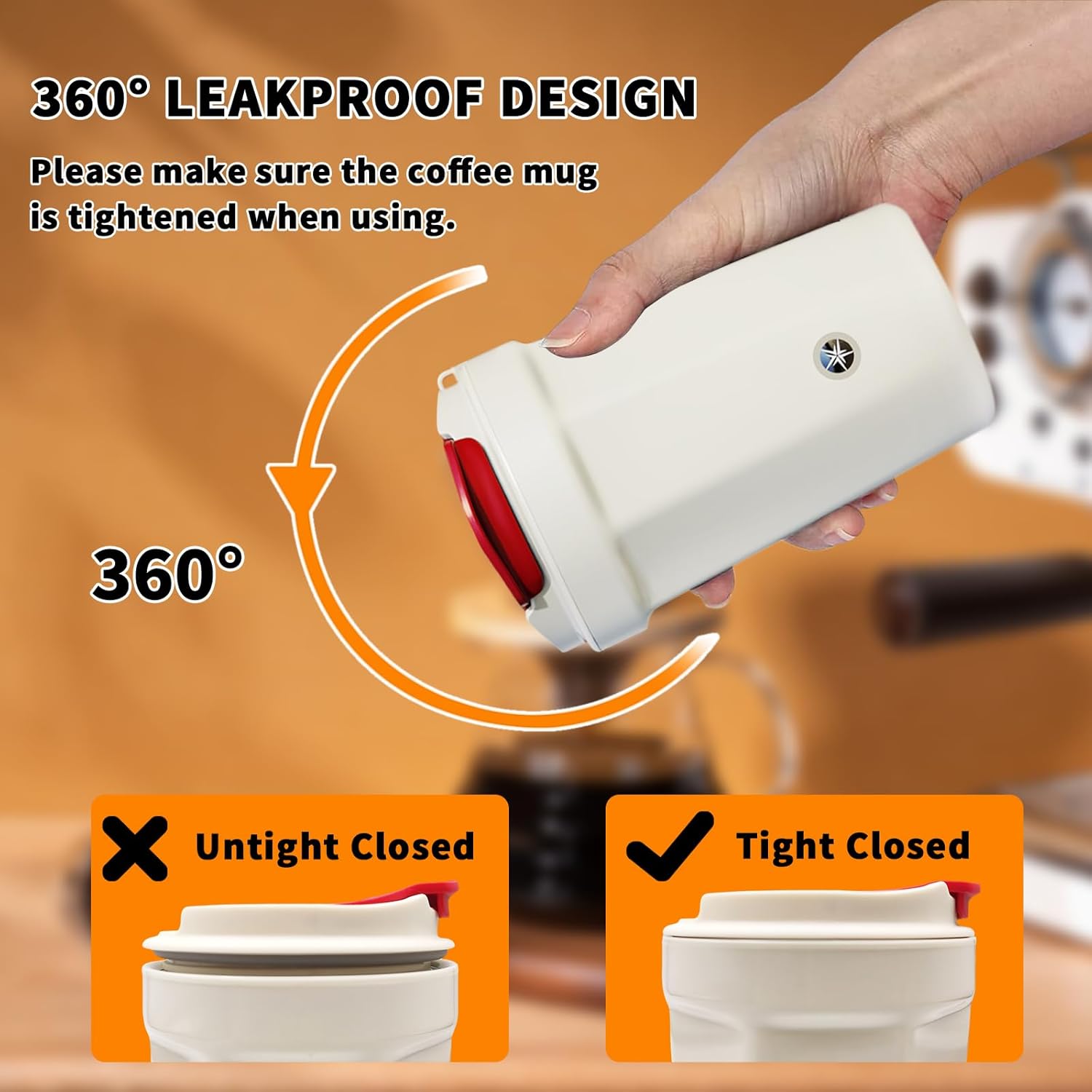 Self Stirring Mug, 400mL Rechargeable Electric Automatic Magnetic Mixing Cup with Leak-Proof Lid, Travel Mug for Coffee/Milk/Hot Chocolate - Image 3