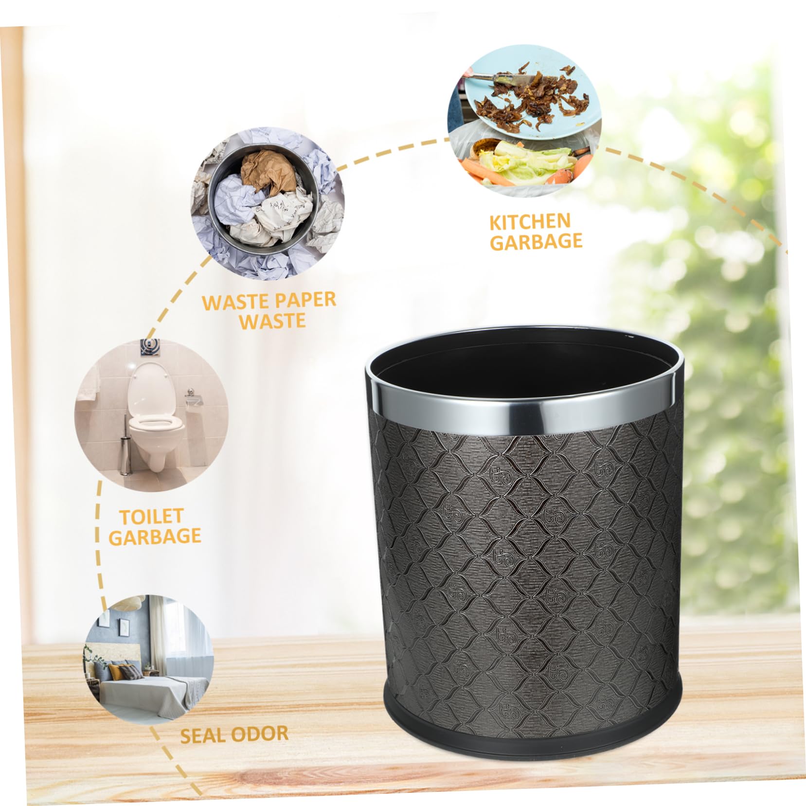 Cabilock Cestino Per Spazzatura in Plastica Pattumiera Da Cucina Apertura Ampia Cestino Per Carta Straccia Utilizzabile in Ufficio Bagno e Auto