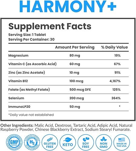 Miniatura 2 de DRINK HRW Harmony+ Advanced - Tableta de agua de hidrógeno molecular avanzado, magnesio ImmunoLP20, apoyo inmunológico y celular avanzado