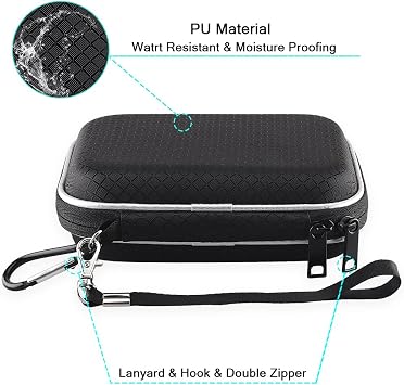 Lacdo Hard Drive Case for Seagate Portable HDD/Seagate Game Drive for PS5 / One Touch/Ultra Touch Portable External Hard Drive 1TB 2TB 3TB 4TB 5TB USB 3.0 2.5 Inch Travel Bag, Black