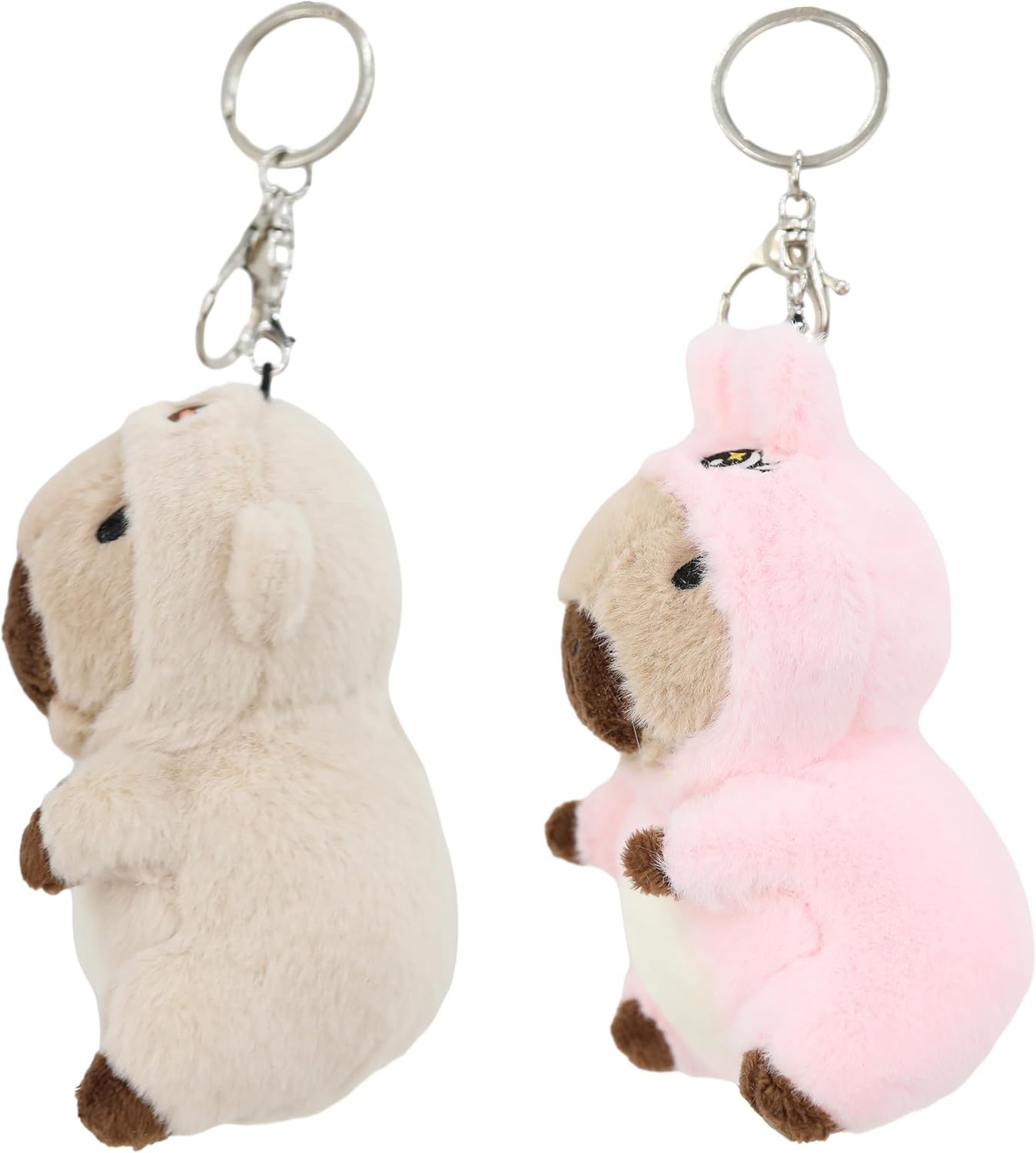 Capybara Plush Keychain, Cute Capybara Dressed as Animal, Soft Stuffed Animal Pendant for Bag Charm Car Key