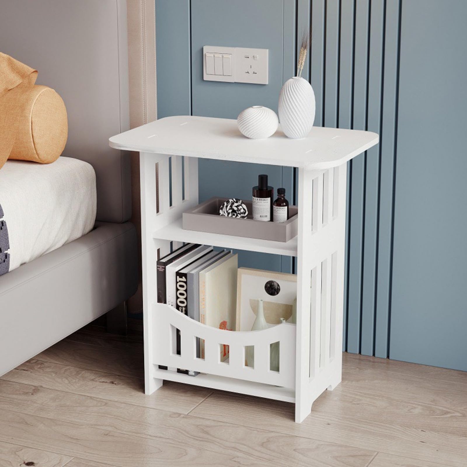 White Nightstand Small Night Stand Bedroom Furniture Storage Cabinet for Bedroom Closet Living Room