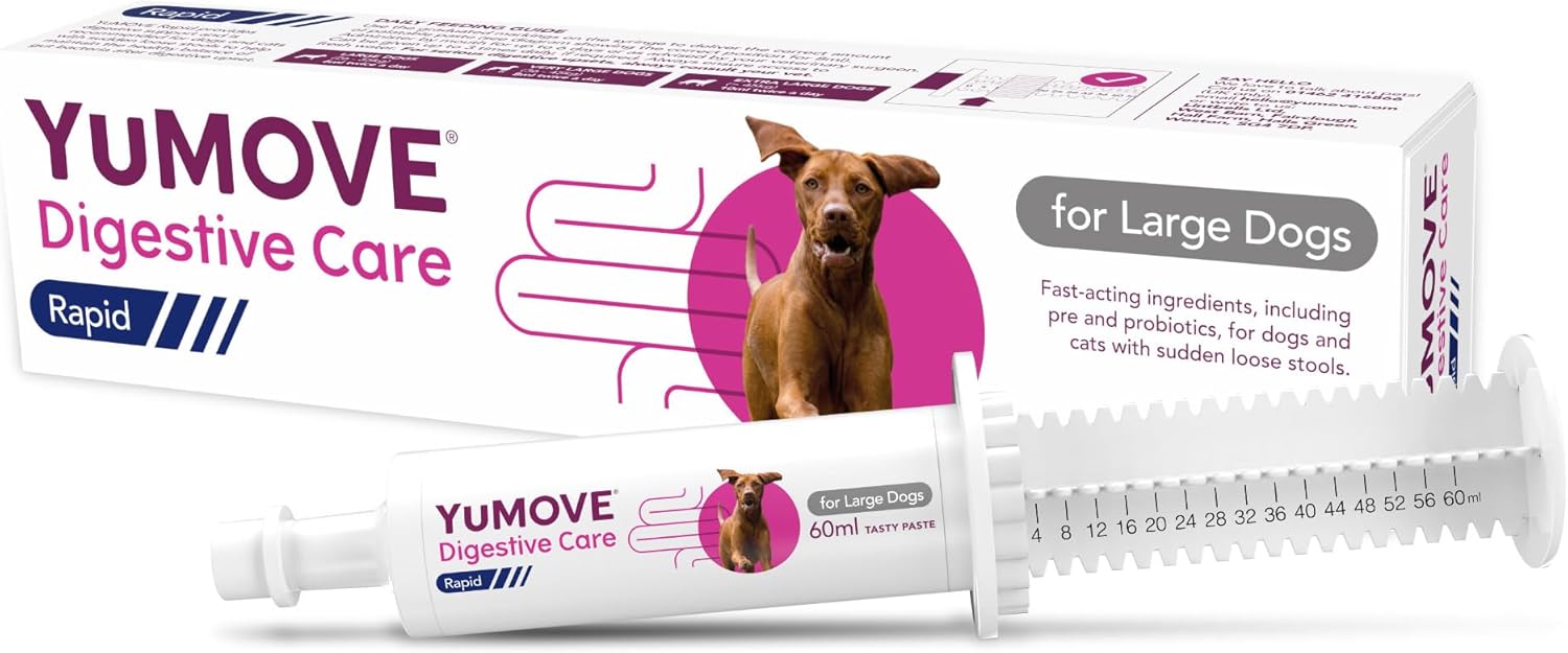 YuMOVE Digestive Care Rapid Dog Probiotic Paste for Gut Health, Digestive Supplements with Fast-Acting Ingredients for Large Dogs, 60ml