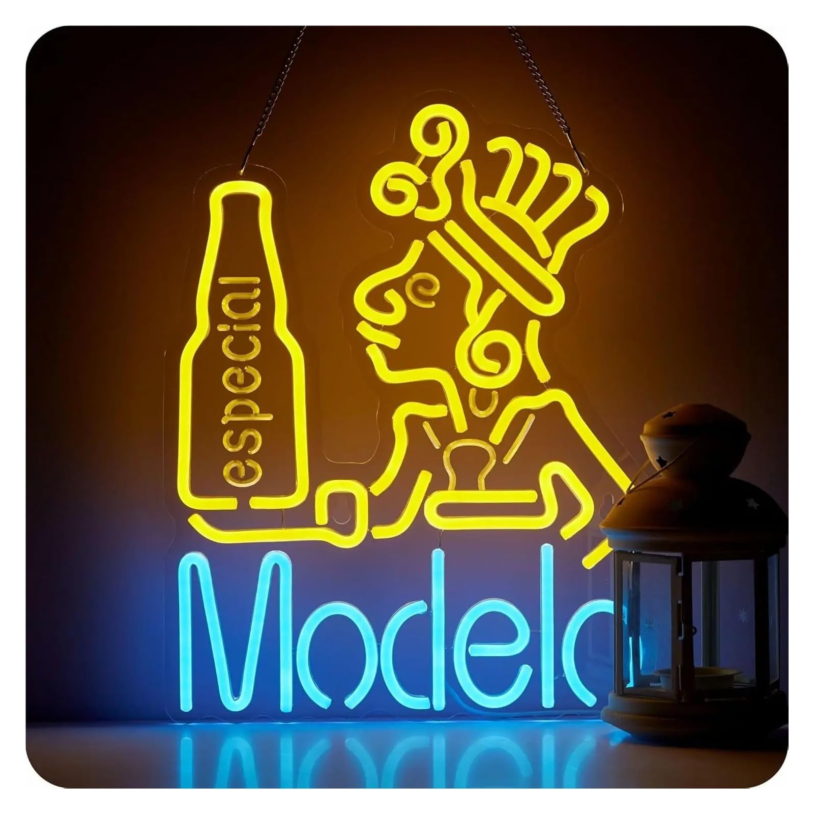 XENITE Hanging Art Neon Signs Model Neon Sign USB Dimmable Beer LED Light for Bar Pub Store Party Gaming Room Bedroom Decorations 38x29cm