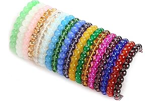 18Pcs 8mm Multicolor Beaded Bracelets for Women