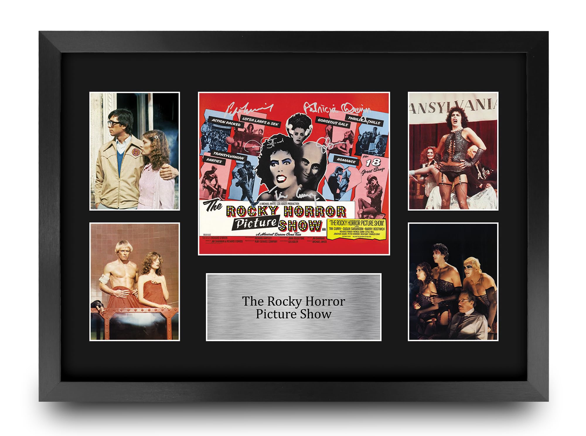 HWC Trading The Rocky Horror Picture Show Gifts Printed Signed Autograph Presentation Display Montage for Movie Memorabilia Fans - A3 Framed