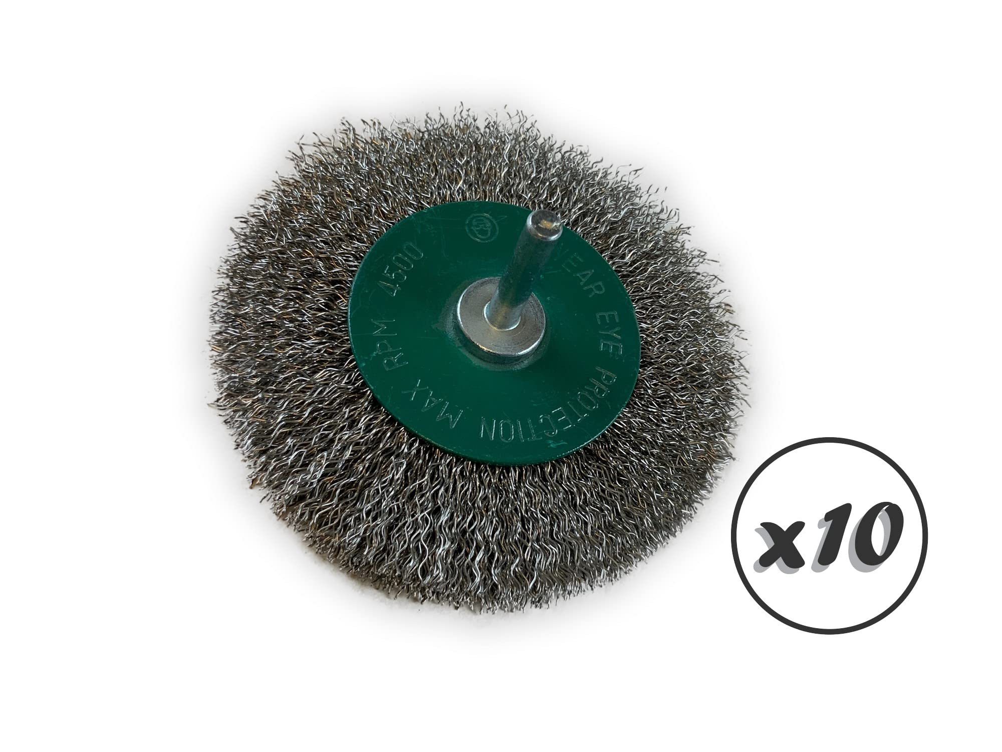 Kibros Lot 10 brosses circulaires tige Ø 100 mm inox dur 12 mm