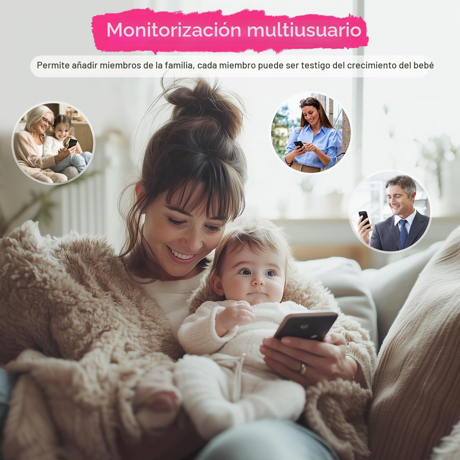 Simyke Smart BabyMonitor, 2 cámaras de 1080p, interruptor de encendido/apagado WiFi, pantalla de 2.8 pulgadas o acceso remoto WiFi, visión nocturna, alcance de 1500 pies, conversación bidireccional,