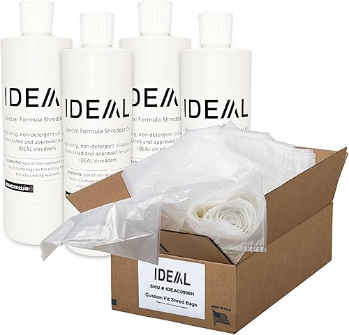 IDEAL - Kit de aceite y bolsa para trituradoras grandes, bolsas de 40 galones (80 unidades) y 4 pintas de aceite, para los modelos ideal. 2503, 2604