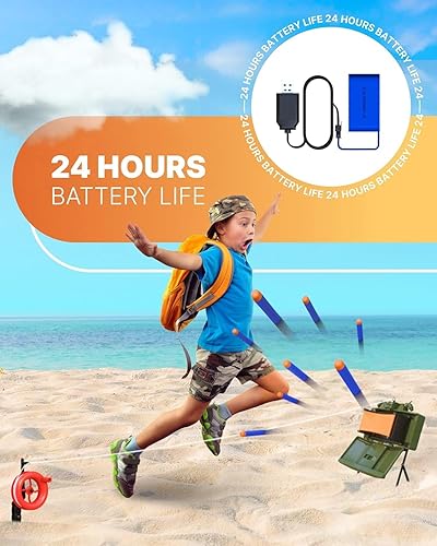 Miniatura 4 de Skywin Juego de juguetes para jugar, paquete de 2 juguetes de liberación de bolas de espuma para juegos al aire libre