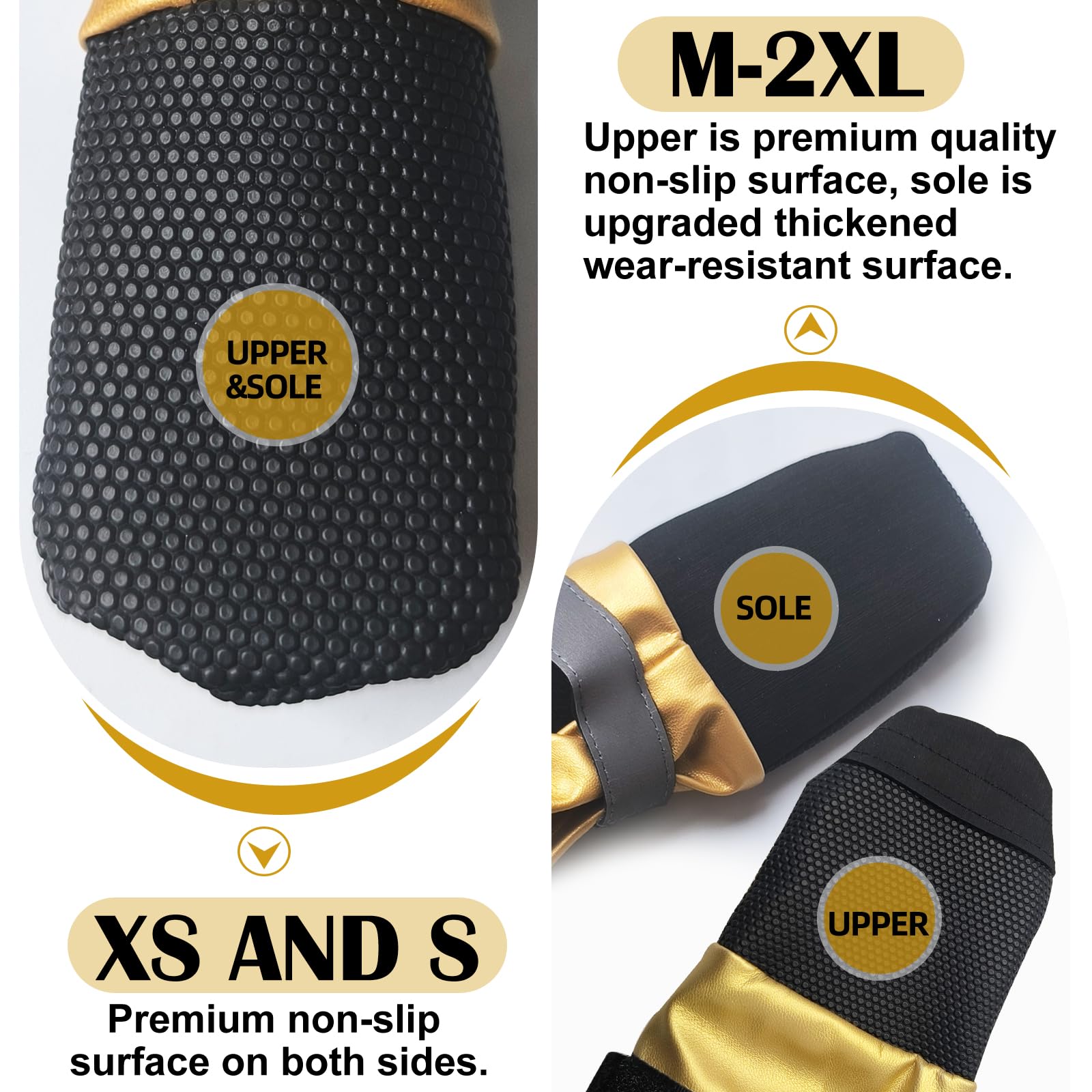 Harnais réglable – Chaussures pour chien avec bandes réfléchissantes, antidérapantes et imperméables, protection des pattes pour toutes les saisons (L)