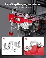 Vista 6 de VEVOR Polipasto eléctrico de 2200 libras con control remoto cableado de 14 pies, elevador eléctrico de 110 V con altura de elevación de cable único