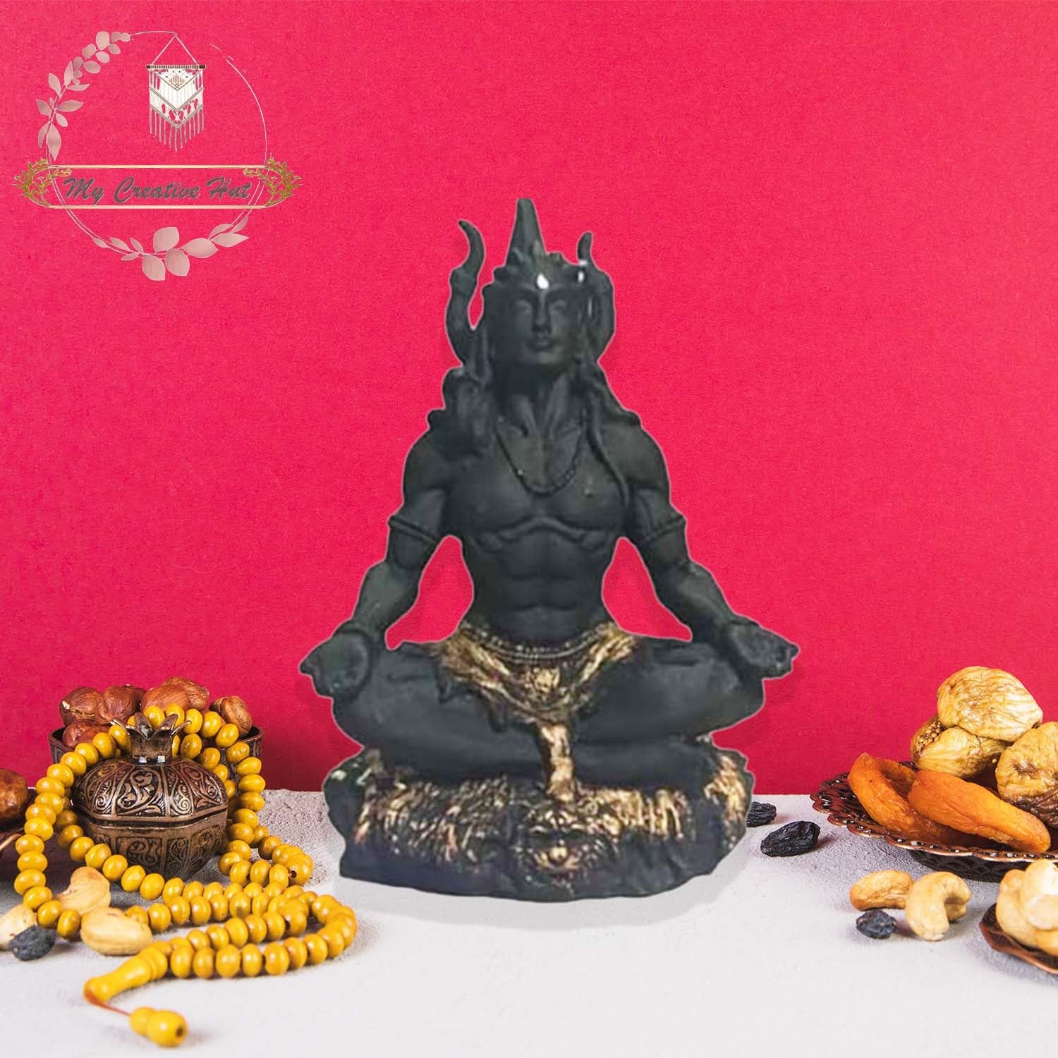 Buy Creative Hut Adiyogi Shiva Idol – Black & Golden Mahadev Statue for Car  Dashboard, Home Temple, Office Desk, and Spiritual Pooja Décor Online at  Low Prices in India - Amazon.in